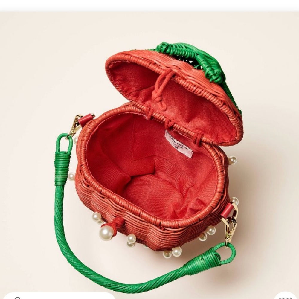 Pearl Embellished Strawberry Basket Bucket Bag kate spade new york x Target Red - Picture 3 of 9